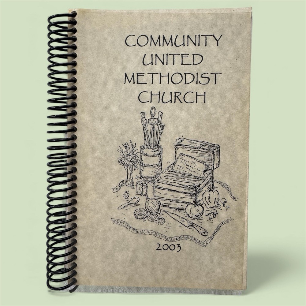 Community United Methodist Church Cookbook, Spiral-bound, 2003, 205 Pages RARE
