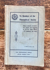 TO MEMBERS OF THE THEOSOPHICAL OFFICE/1912 Booklet Madras/Annie Beasant/HPB etc.