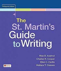 The St. Martin’s Guide to Writing – Paperback, by Axelrod Rise; Cooper – Good