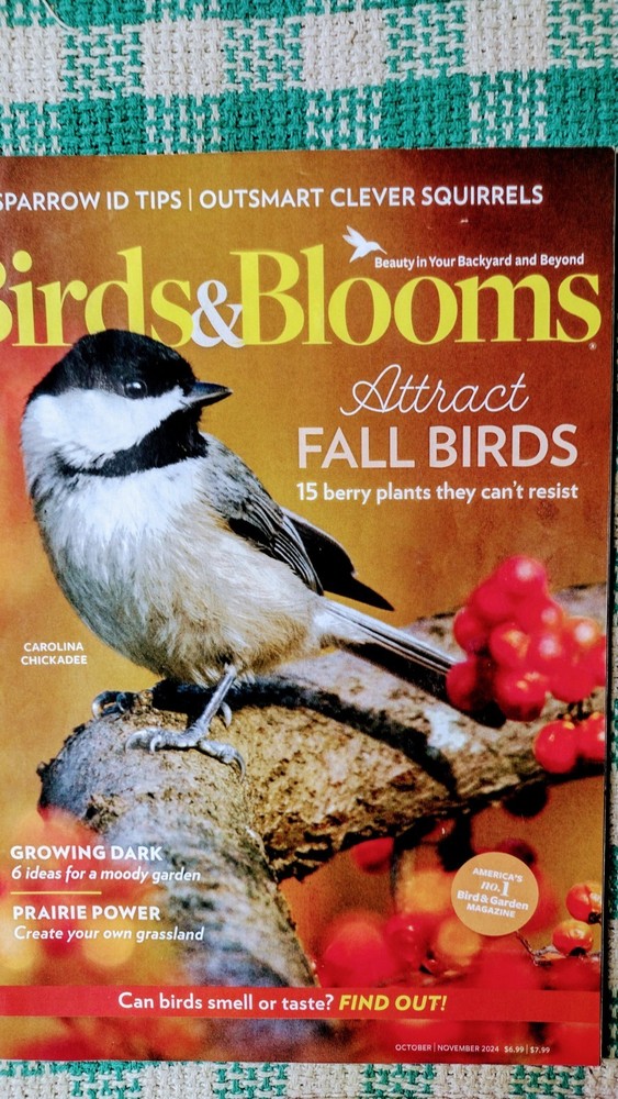 SMALL PAPERBACK BOOK BIRDS & BLOOMS FALL BIRDS OCTOBER/NOVEMBER 2024 ADDITION