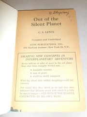 C S LEWIS OUT OF THE SILENT PLANET BOOK 1946 1949 AVON PB 1ST PRINT MACMILLIAN