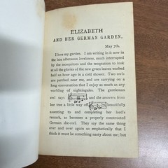Antique Book – 1900s “Elizabeth and Her German Garden” by Elizabeth von Arnim