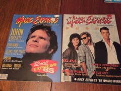 MUSIC EXPRESS 1980’s, 17 Issues, ZZ Top, Robert Plant, Rush, AC/DC, Bowie ++