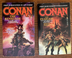 Conan The Fearless by Perry & Conan The Renegade by Carpenter TOR PB Books 1986