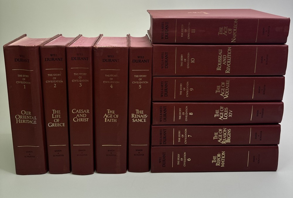The Story of Civilization Series Will Durant Vols 1-11 COMPLETE SET Hardcovers
