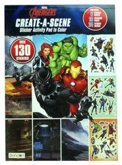 Marvel Avengers Create-A-Scene 130 Sticker Activity Pad to Color Book New