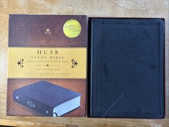 Holman HCSB Study Bible Black Genuine Leather Unmarked with Box 2010