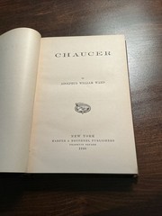CHAUCER English Men of Letters by WARD Adolphus William First Edition 1880 HardC