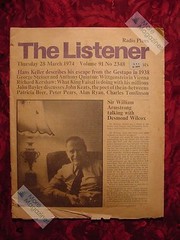 The LISTENER March 28 1974 William Armstrong Desmond Wilcox Alistair Cooke