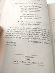 1881 Ray’s Mathematical Series Keys to Ray’s New Higher Arithmetic Hardcover