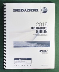 2018 SeaDoo SPARK Series Operator’s Manual w/ Protective Covers