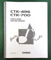Casio CTK-700 Instruction Manual: 45 Pages Coil Bound & Clear Covers!