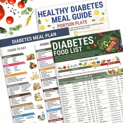 3PCS Diabetes Food List Chart and Meal Planner Diabetic Diet Guide 2026