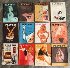 PLAYBOY MAGAZINE 1964 12pc Lot Set Hot Girl Sexy Babe Blonde Brunette Lingerie