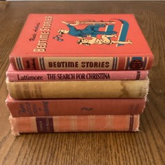 Lot Of 5 Orange Shades Vintage Books Staging Decor Display Hardcover
