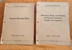 FAA Civil Aeronautics Airplane Manuals Maintenance Repair & General Op 1950’s