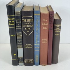 Lot of 7 Vintage Pastors Library Theology Books Christian Decorative 1900s