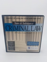 Sum and Substance West Group CRIMINAL LAW Joshua Dressler Audio 5 Cassette