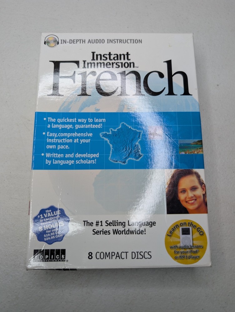 Instant Immersion French by Topics Entertainment 8-Disc CD-ROM Set Like New