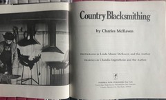 COUNTRY BLACKSMITHING BY CHARLES MCRAVEN step by step guide working with iron
