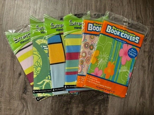 Stretchable Book Covers – Assorted 8″x10″ Prints- Pack of 6