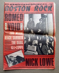 Boston Rock Magazine #28, April 1982, Black Sabbath, Nick Lowe, Romeo Void