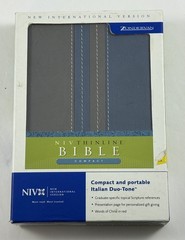 NIV84 NIV 1984 Thinline Compact Bible for Graduates Gray/Dusk Blue Duo-Tone New