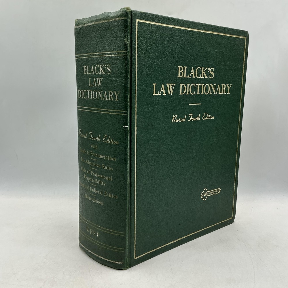 Vintage Black’s Law Dictionary With Pronunciations 4th Ed Green HC 1972 USA