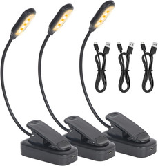 USB-C Rechargeable Book Light for Reading in Bed 3 Pack, LED Book Lights with 3