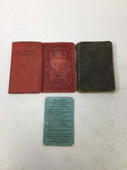 Lot of 3 Cloth Cover Religious Tiny Books + Job Relations Card.