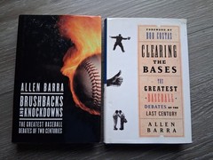 Signed; Brushbacks And Knockdowns by Allen Barra & Clearing The Bases unsigned
