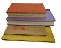 Vintage Books Lot of 4 for Staging Props Home Decor Orange Yellow Purple Beige