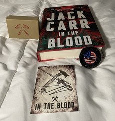 Jack Carr First Edition/Print HC Book In The Blood With Challenge Coin & BP