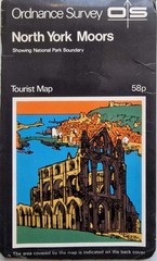 North York Moors. OS 1inch Map. Ordnance Survey. Tourist Map. Vintage.