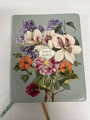 NASB, Artisan Collection Bible, Large Print, Leathersoft, Sage Floral, Red