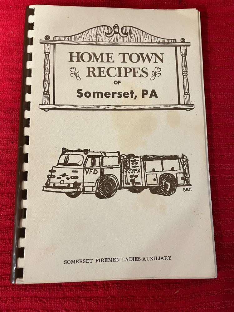 COOKBOOK Somerset, PA Firemen Ladies Auxiliary 56 Pages 1983 ~~ADVERTISEMENTS