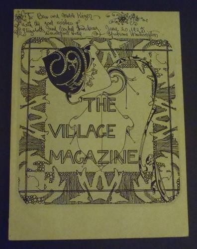 THE VILLAGE MAGAZINE by Vachel Lindsay 1925 3rd IMPRINT SIGNED w/ RARE WRAP