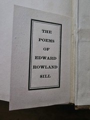 1902. Rare Limited Ed. The Poems Of Edward Rowland Sill | Antique Hardcover