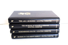 Lot of 4 Agatha Christie Mystery Collection Hardcover Leatherette Books Bantam