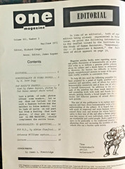 Vintage ONE Magazine June, 1972 –Pioneering Homophile Magazine RARE