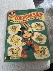 Vintage 1955 Disney Mickey Mouse Club Coloring Book Dell Publishing Co. UsedREAD