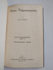 Plane Trigonometry ICS Staff Tables International Textbook Company Book #319C