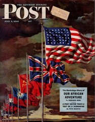 1943 Saturday Eveing Post July 3 Flags of the Allies Original cover only