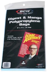 100 BCW Manga Digest Bags 6 x 7-5/8 Storage Sleeves Covers Thick Book TV Guide