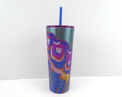Starbucks Summer 2024 Abstract Swirl Butterfly Silver Metal Venti Tumbler 24oz