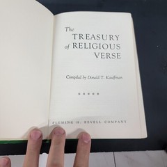 The Treasury of Religious Verse, Compiled by Donald T. Kauffman, HB 1962 B35