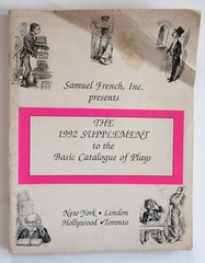 VTG RARE The 1992 Supplement to Basic Catalogue of Plays Samuel French PB Accept