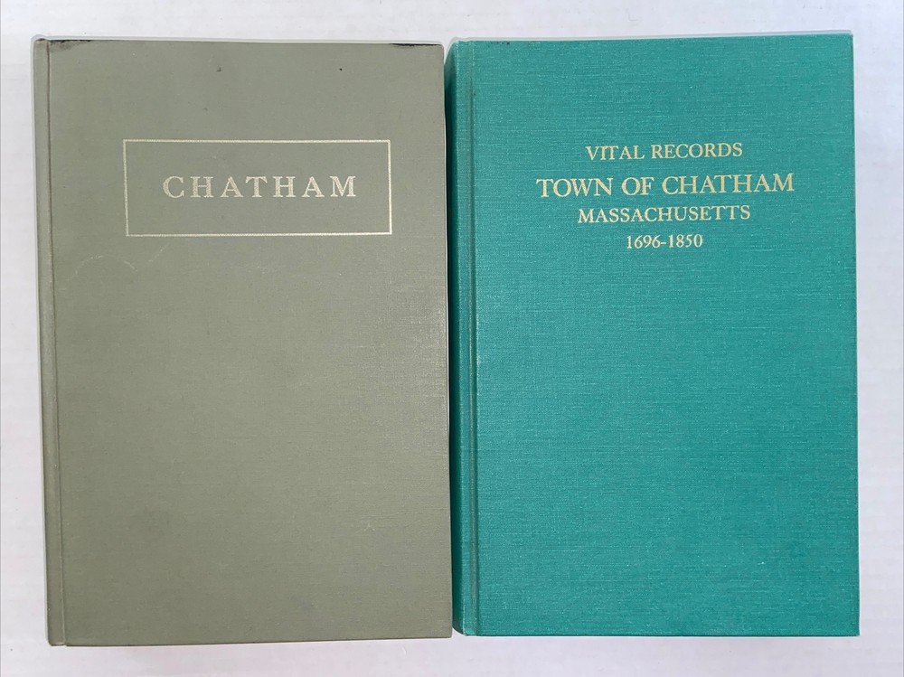 Vital Records 1696-1850 And Chatham Massachusetts 1696-1850 2 Hardcover Books