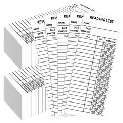 LOTMER 100 PCS Reading List Bookmark, 3 x 8 Inch Personal 3 x 8 inches, White