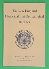 New England Historical & Genealogical Register, Oct 2003, w Vol 157 index (A472)